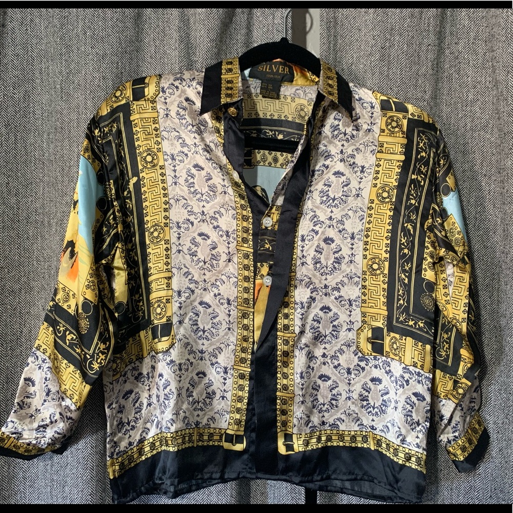 Silver Silk Top